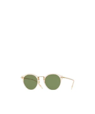 Oliver Peoples Round Sunglasses In Green