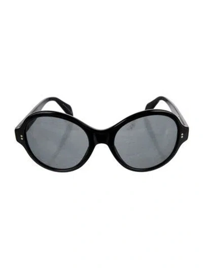Pre-owned Oliver Peoples Round Tinted Sunglasses In Black