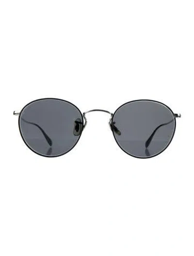 Pre-owned Oliver Peoples Round Tinted Sunglasses In Black/silver