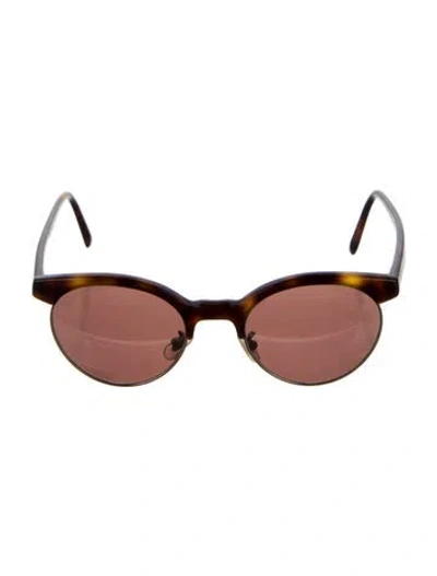 Pre-owned Oliver Peoples Round Tinted Sunglasses In Brown