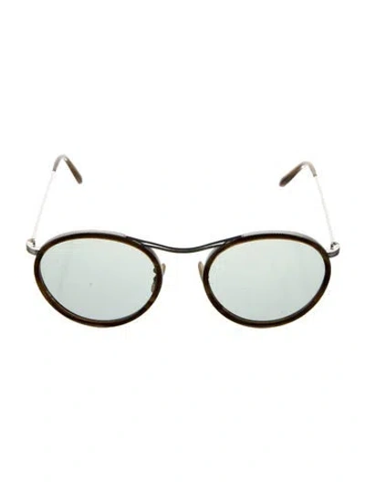 Pre-owned Oliver Peoples Round Tinted Sunglasses In Brown