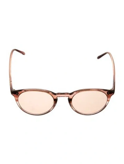 Pre-owned Oliver Peoples Round Tinted Sunglasses In Brown