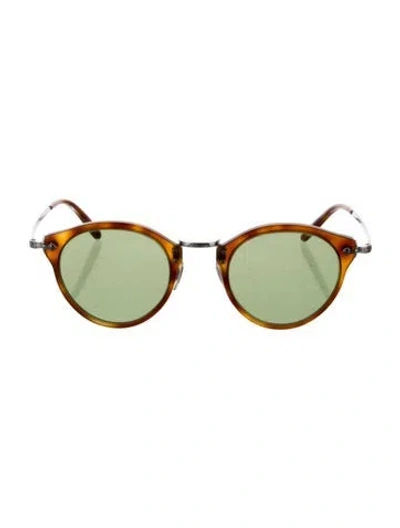 Pre-owned Oliver Peoples Round Tinted Sunglasses In Brown