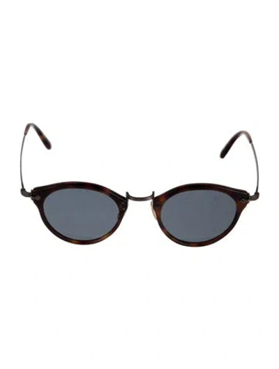 Pre-owned Oliver Peoples Round Tinted Sunglasses In Brown