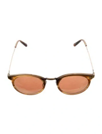 Pre-owned Oliver Peoples Round Tinted Sunglasses In Brown
