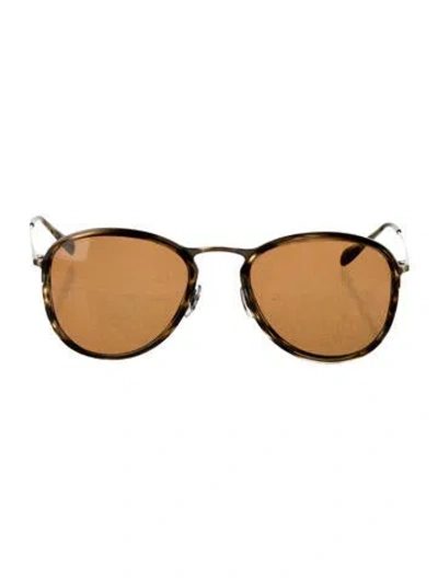 Pre-owned Oliver Peoples Round Tinted Sunglasses In Gold