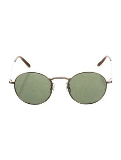 Pre-owned Oliver Peoples Round Tinted Sunglasses In Gold