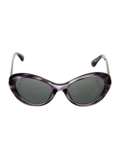 Pre-owned Oliver Peoples Round Tinted Sunglasses In Purple