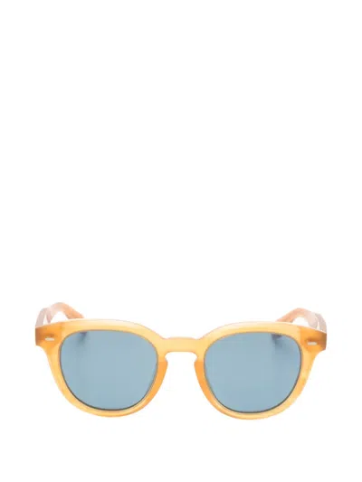 Oliver Peoples Round-frame Sunglasses In Yellow