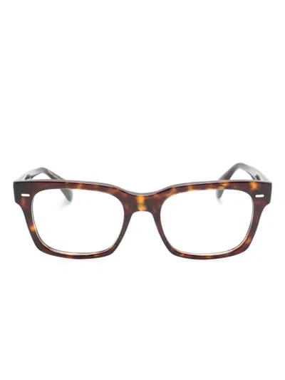 Oliver Peoples Ryce Rectangle-frame Glasses In Braun