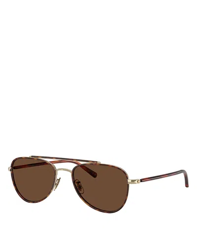 Oliver Peoples Sacoye Aviator Sunglasses, 52mm In Brown