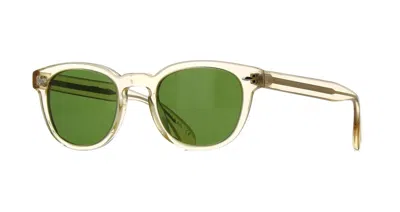 Pre-owned Oliver Peoples Sheldrake Sun Ov 5036s Buff/green C (1580/52) Sunglasses