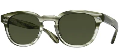 Pre-owned Oliver Peoples Sheldrake Sun Ov 5036s Washed Jade/g-15 (1705/52) Sunglasses