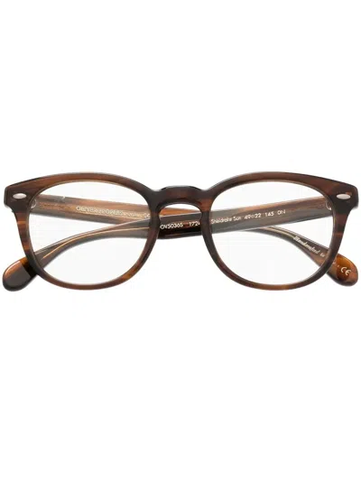Oliver Peoples Sheldrake Sun Round-frame Glasses In Brown