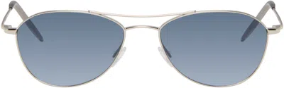 Oliver Peoples Silver Aero Ii Sunglasses In Blue