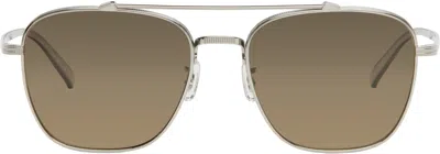 Oliver Peoples Silver Avison Sunglasses In Brown