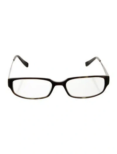 Pre-owned Oliver Peoples Square Eyeglasses In Brown