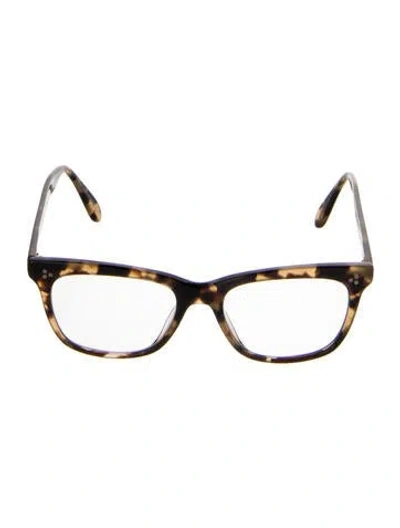 Pre-owned Oliver Peoples Square Eyeglasses In Brown