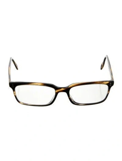 Pre-owned Oliver Peoples Square Eyeglasses In Brown