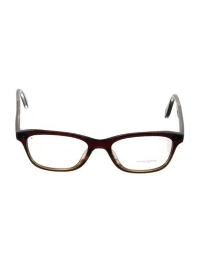 Pre-owned Oliver Peoples Square Eyeglasses In Brown