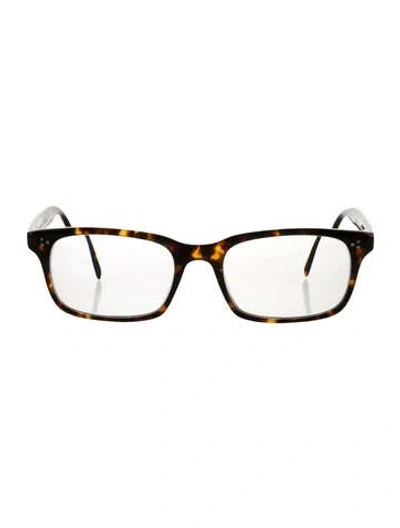 Pre-owned Oliver Peoples Square Eyeglasses In Brown