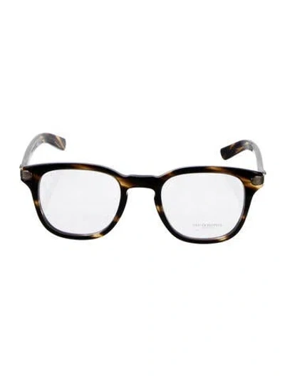 Pre-owned Oliver Peoples Square Eyeglasses In Brown