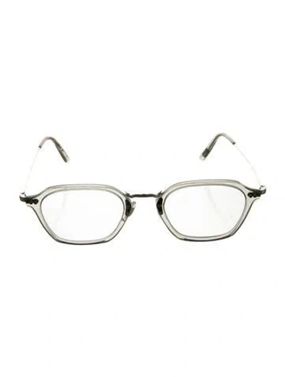 Pre-owned Oliver Peoples Square Eyeglasses In Silver