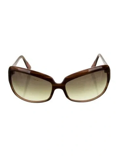 Pre-owned Oliver Peoples Square Gradient Sunglasses In Brown