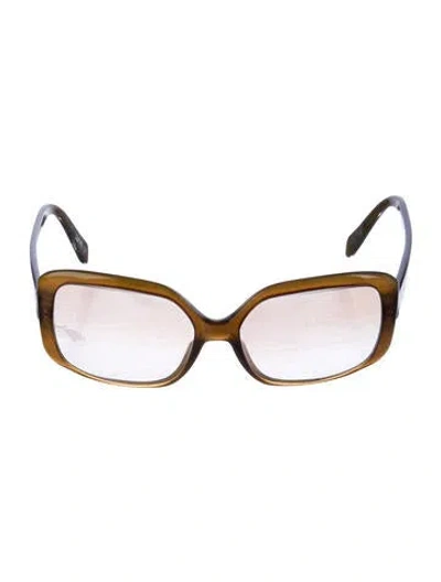 Pre-owned Oliver Peoples Square Gradient Sunglasses In Brown