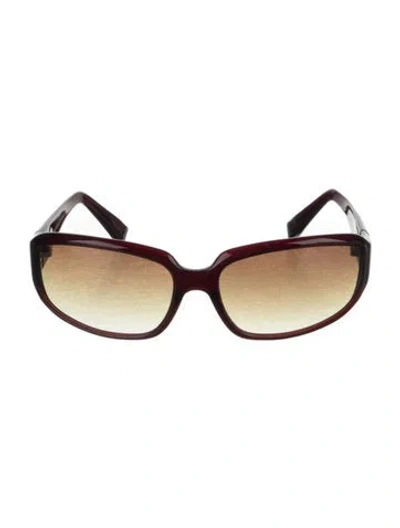 Pre-owned Oliver Peoples Square Gradient Sunglasses In Burgundy