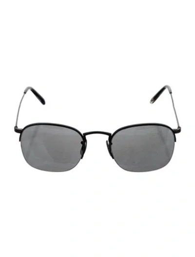 Pre-owned Oliver Peoples Square Mirrored Sunglasses In Black