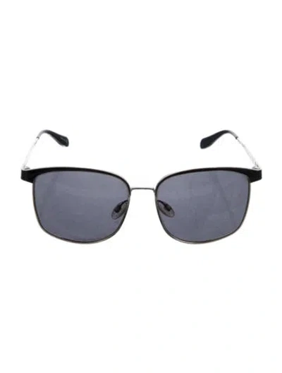 Pre-owned Oliver Peoples Square Tinted Sunglasses In Black/silver