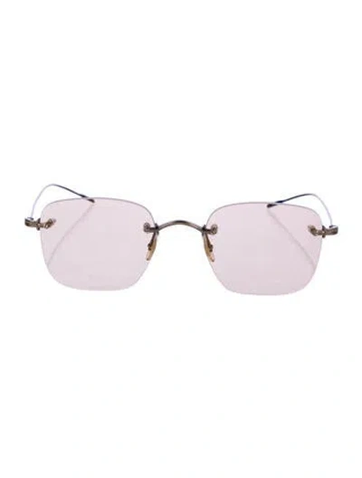 Pre-owned Oliver Peoples Square Tinted Sunglasses In Brown