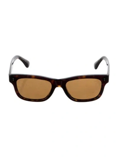 Pre-owned Oliver Peoples Square Tinted Sunglasses In Brown