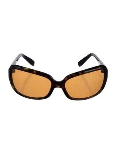 Pre-owned Oliver Peoples Square Tinted Sunglasses In Brown