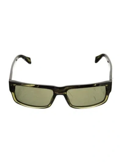Pre-owned Oliver Peoples Square Tinted Sunglasses In Green