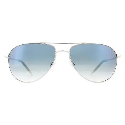Pre-owned Oliver Peoples Sunglasses Benedict 1002 5241/3f Silver Chrome Sapphire Vfx