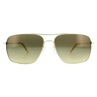 Pre-owned Oliver Peoples Sunglasses Clifton 1150 5035/85 Gold Chrome Olive Photochromic In Green