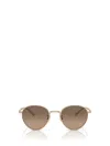 Oliver Peoples Rhydian Titnium Round Sunglasses In Gold