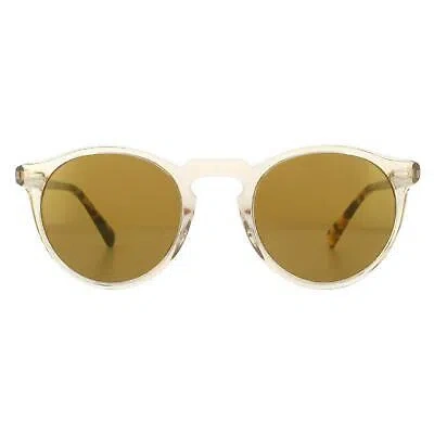 Pre-owned Oliver Peoples Sunglasses Gregory Peck 5217 1485w4 Honey Dark Brown Gold Mirror