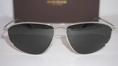 Pre-owned Oliver Peoples Sunglasses Kallen Silver Blue Aviator Ov1261s 5036p2 62 14 135 In Gray