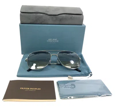 Pre-owned Oliver Peoples Sunglasses Ov1272s 50366i Taron Silver Aviators Dark Gray Lenses