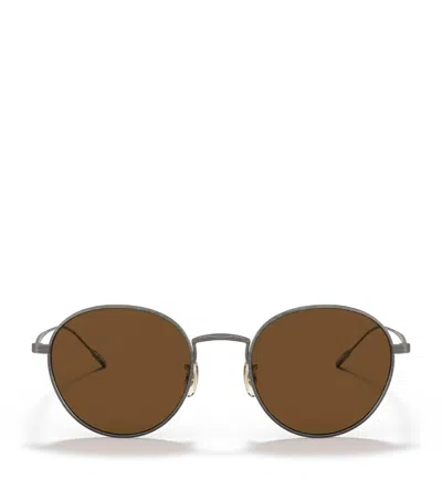 Oliver Peoples Ov1306st Altair Round-frame Metal Sunglasses In Grey