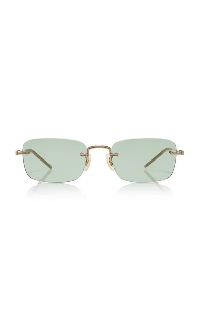 Oliver Peoples Tk-10 Square-frame Metal Sunglasses In Green