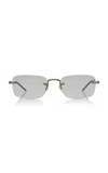 Oliver Peoples Tk-10 Square-frame Metal Sunglasses In Grey