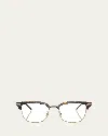 Oliver Peoples Tk-12 Titanium Square Sunglasses In Gold Tort
