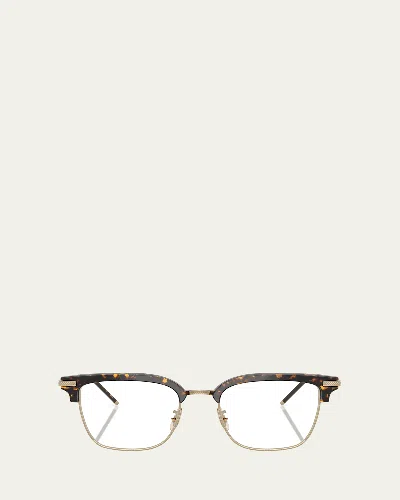 Oliver Peoples Tk-12 Titanium Square Sunglasses In Gold Tort