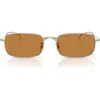 Oliver Peoples Womens Gold Ov1364st Rectangle-frame Metal Sunglasses In Brown