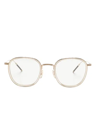 Oliver Peoples Tk-9 Round-frame Glasses In Gold