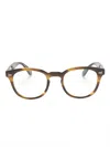 Oliver Peoples Tonal-design Round-frame Glasses In Brown
